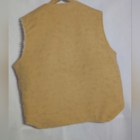 Swingster Vintage Men's XL Tan Faux Shearling Vest Shawnee Mission KS - Picture 4 of 7